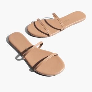 TKEES Gemma Tan Leather Minimalist Flip Flop Sandals